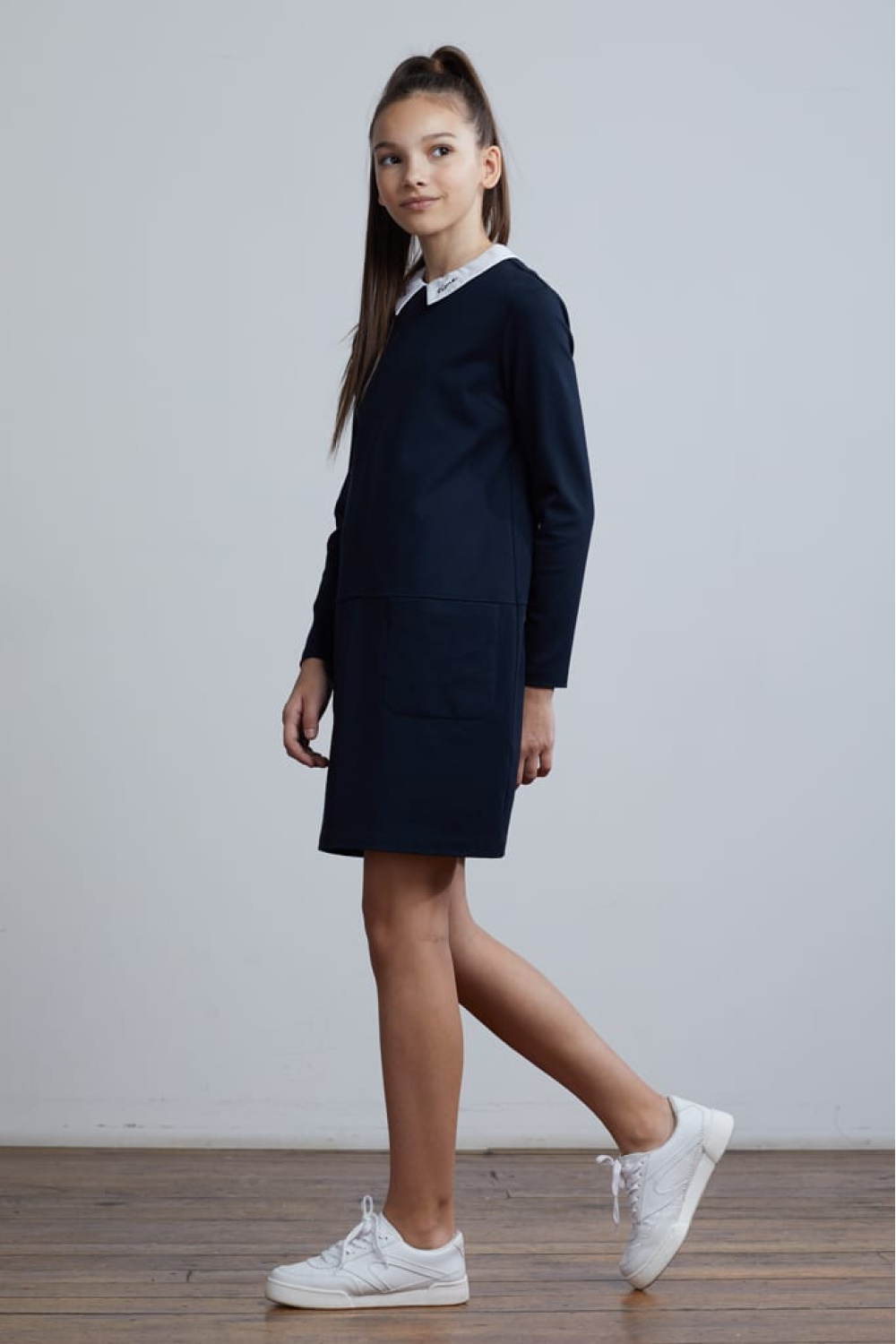 Платье с воротничком из трикотажа milano jersey (SSFSG-928-23607-309) Silver spoon