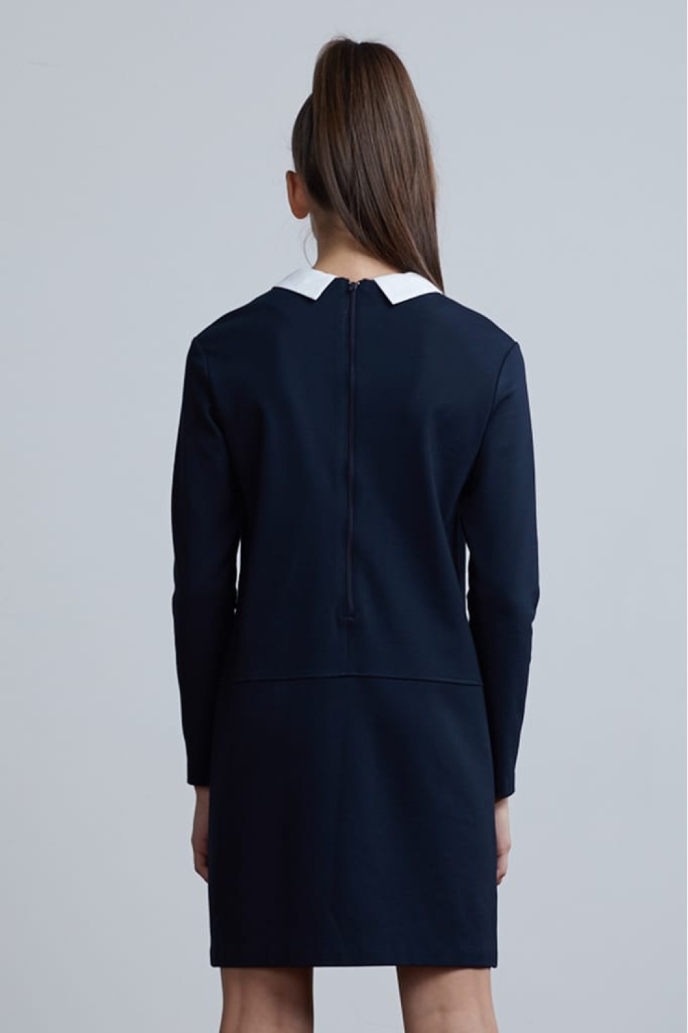Платье с воротничком из трикотажа milano jersey (SSFSG-928-23607-309) Silver spoon