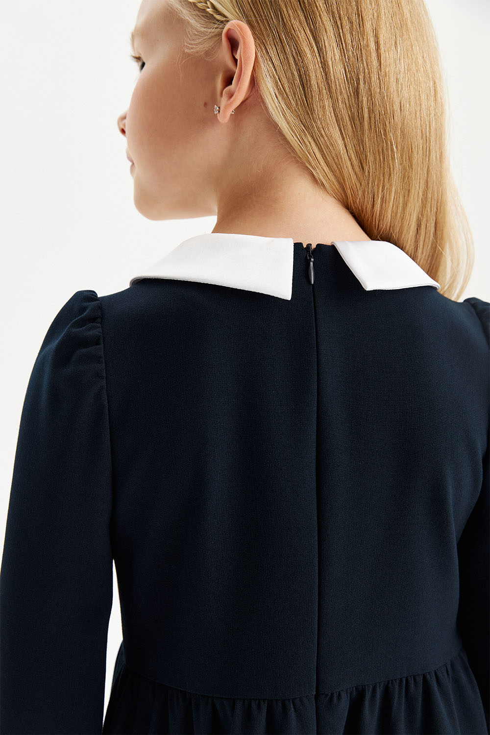 Школьное платье со сменными воротничками (SSFSG-229-23607-300) Silver spoon