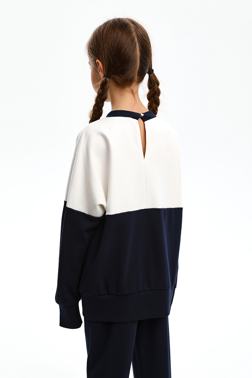 Свитшот  "Color block" из трикотажа "Milano Jersey" (SSLWG-328-28204-309) Silver spoon