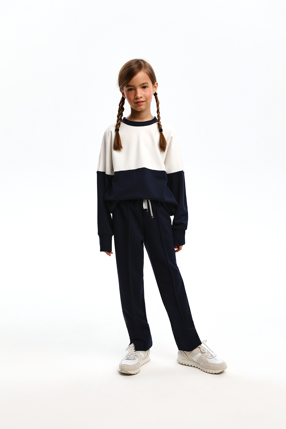 Свитшот  "Color block" из трикотажа "Milano Jersey" (SSLWG-328-28204-309) Silver spoon