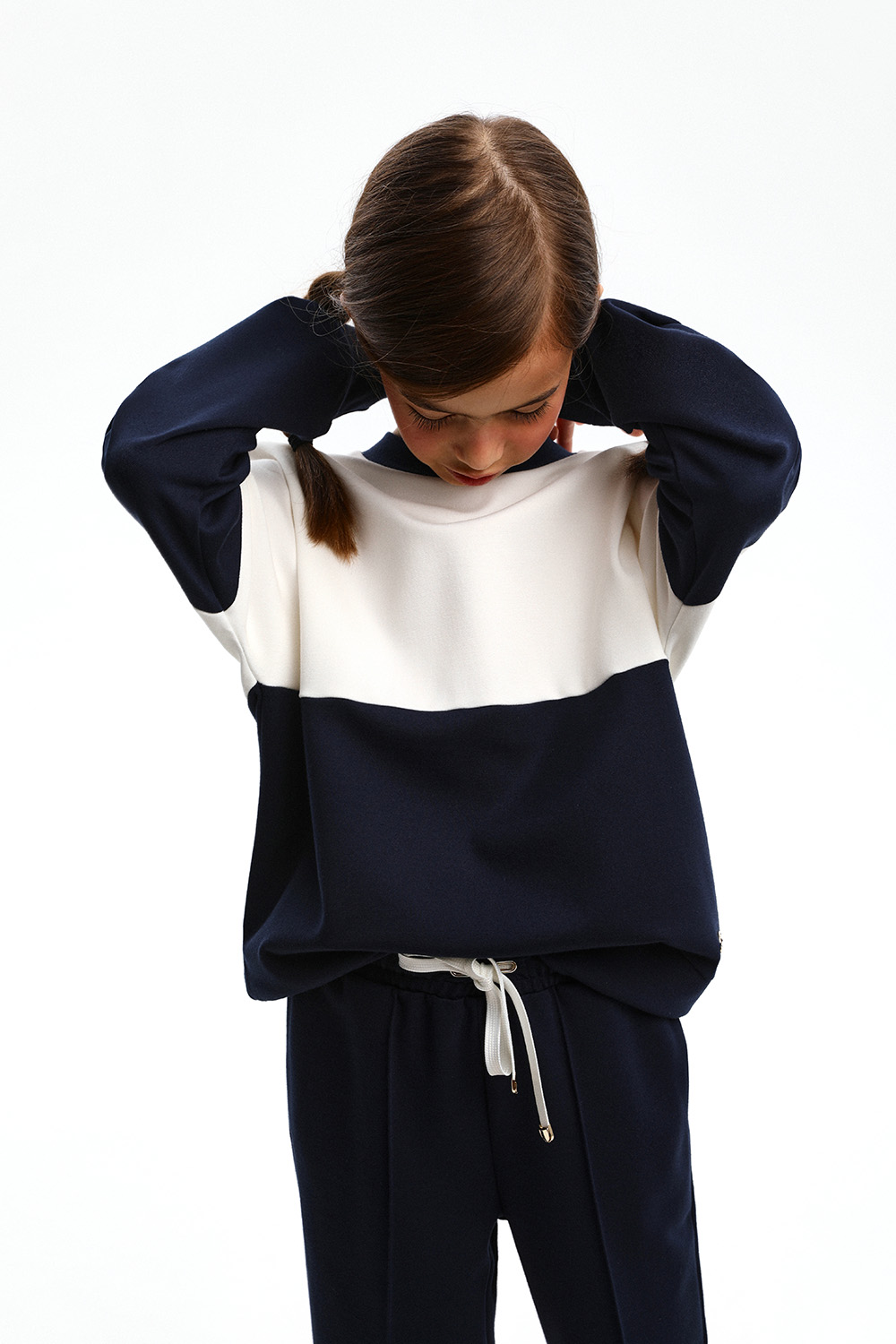 Свитшот  "Color block" из трикотажа "Milano Jersey" (SSLWG-328-28204-309) Silver spoon