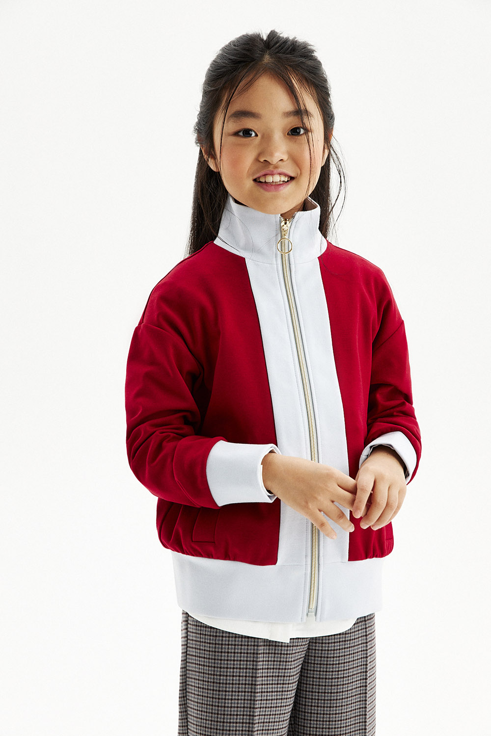 Толстовка в стиле color block из трикотажа milano jersey (SSLWG-228-24416-414) Silver spoon