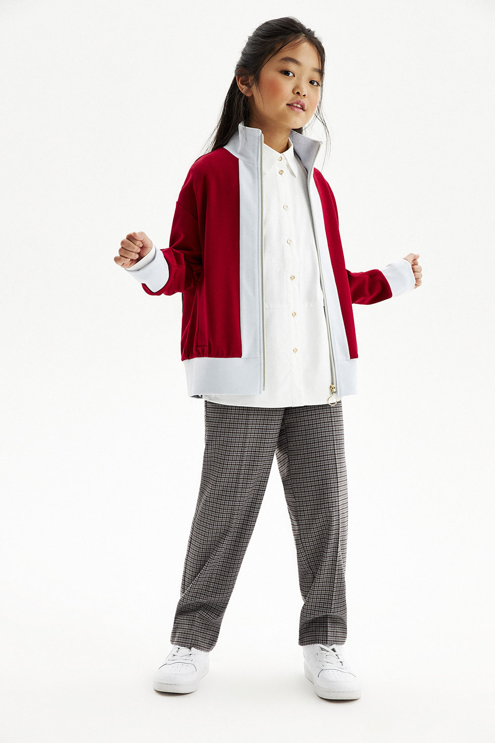 Толстовка в стиле color block из трикотажа milano jersey (SSLWG-228-24416-414) Silver spoon