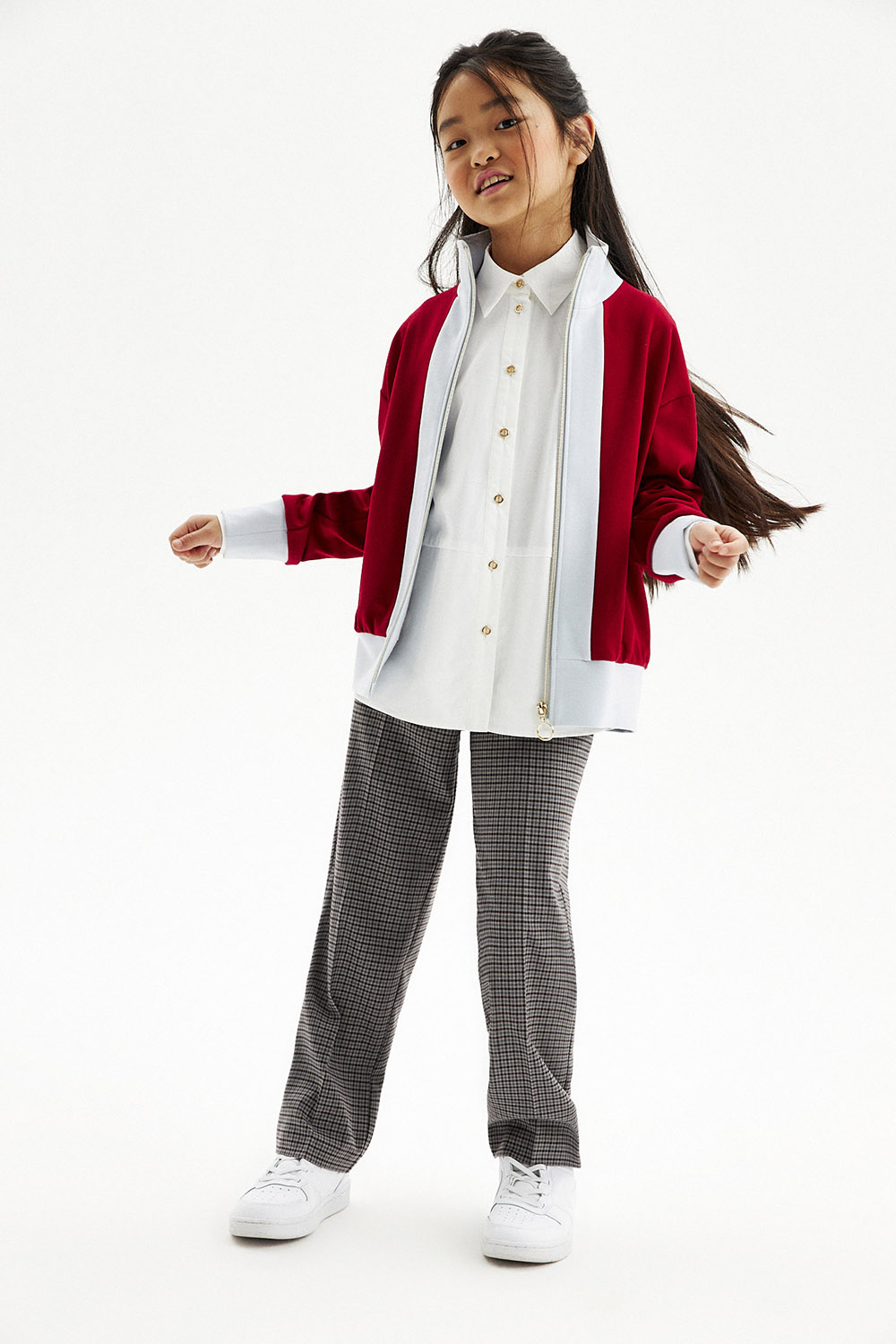 Толстовка в стиле color block из трикотажа milano jersey (SSLWG-228-24416-414) Silver spoon