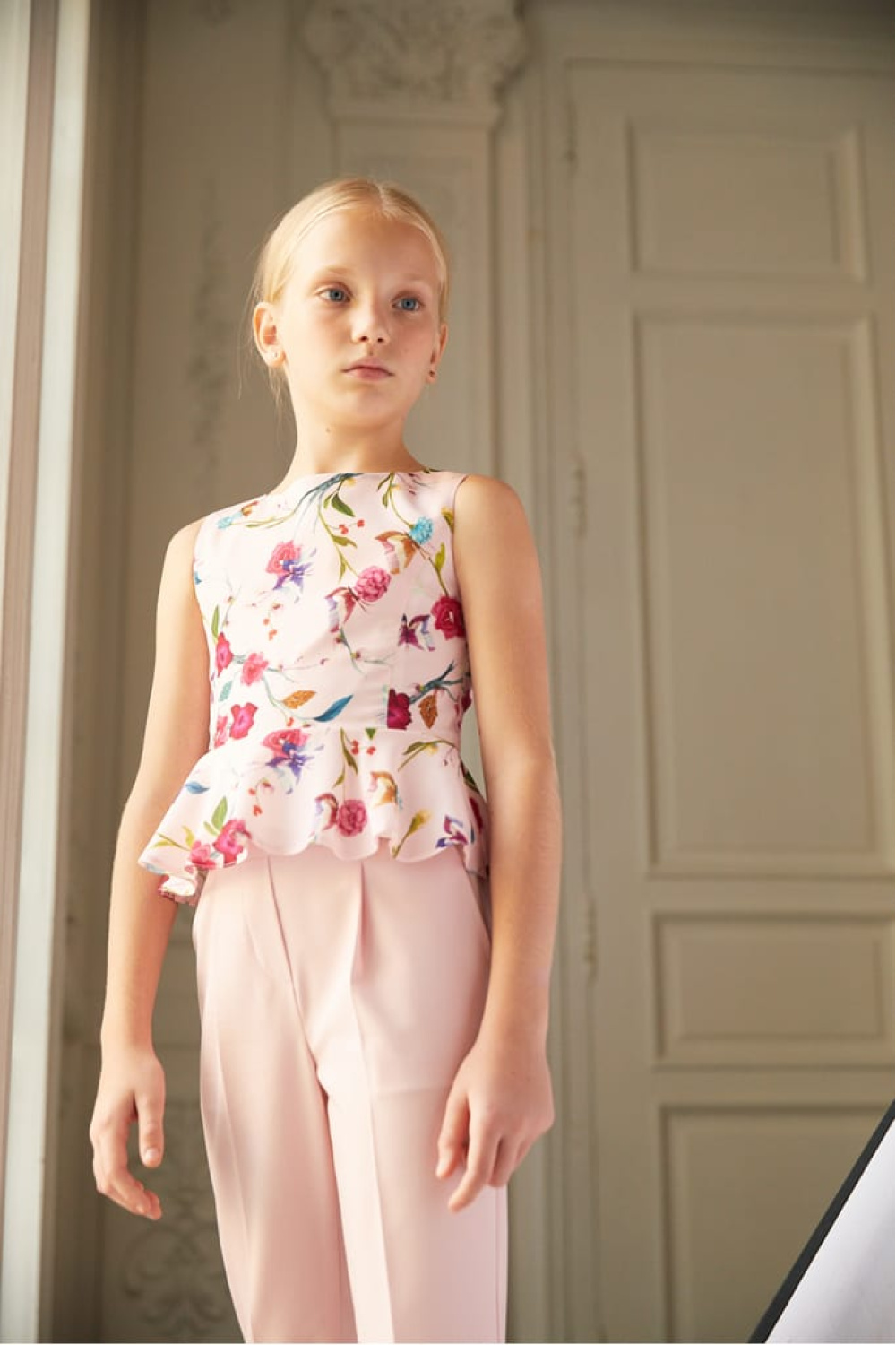 Топ с цветочным принтом и баской (SNFSG-039-22301-927) Silver spoon