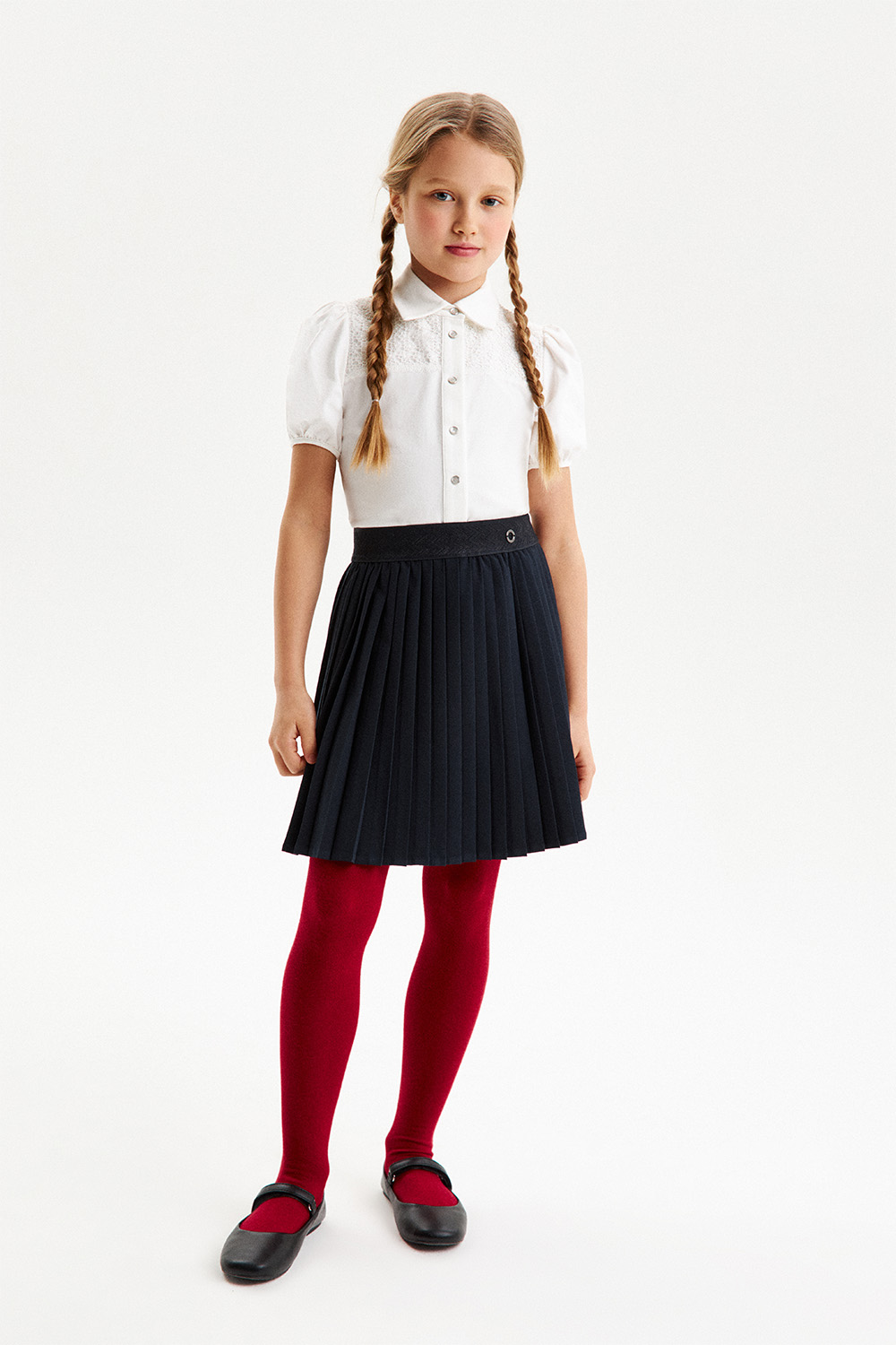 Юбка-плиссе с эластичным поясом (SSFSG-429-26807N-306) Silver spoon