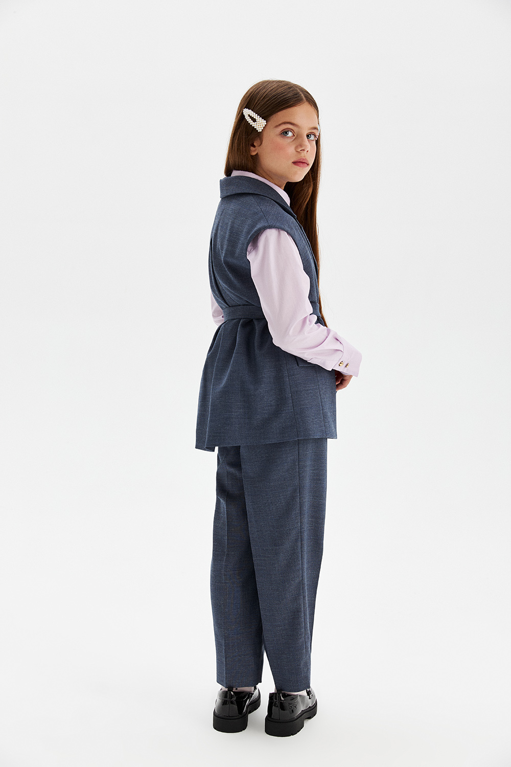 Жилет со съёмным поясом в клетку (SSLSG-129-23303-302) Silver spoon